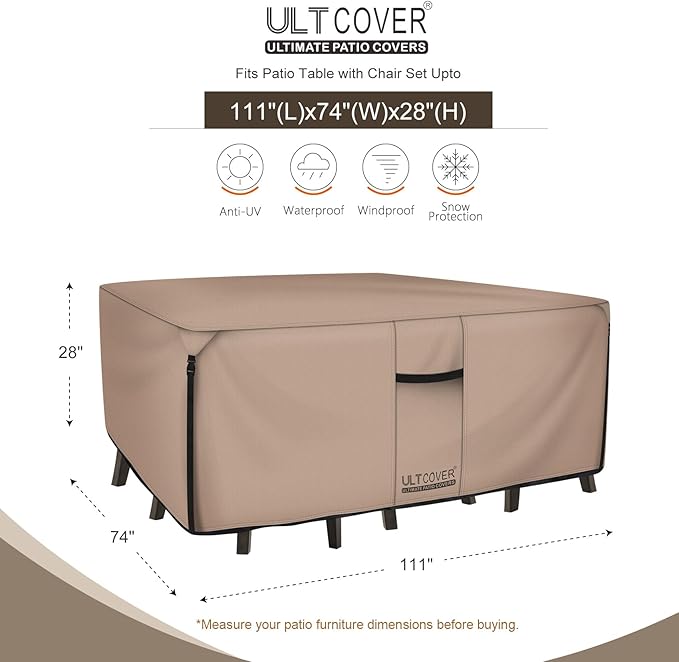 Rectangular Patio Heavy Duty Table Cover