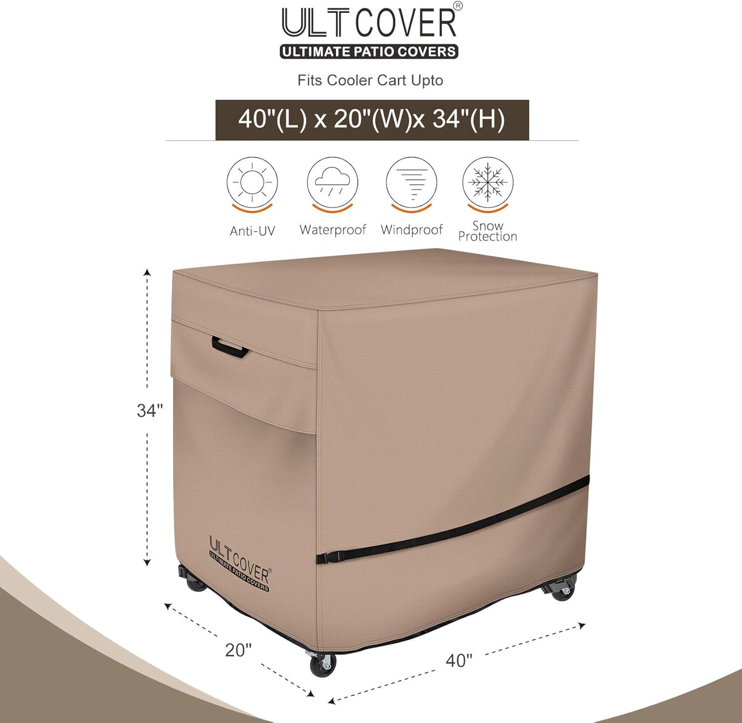 Patio Cooler Cart Rolling Ice Chest Cover