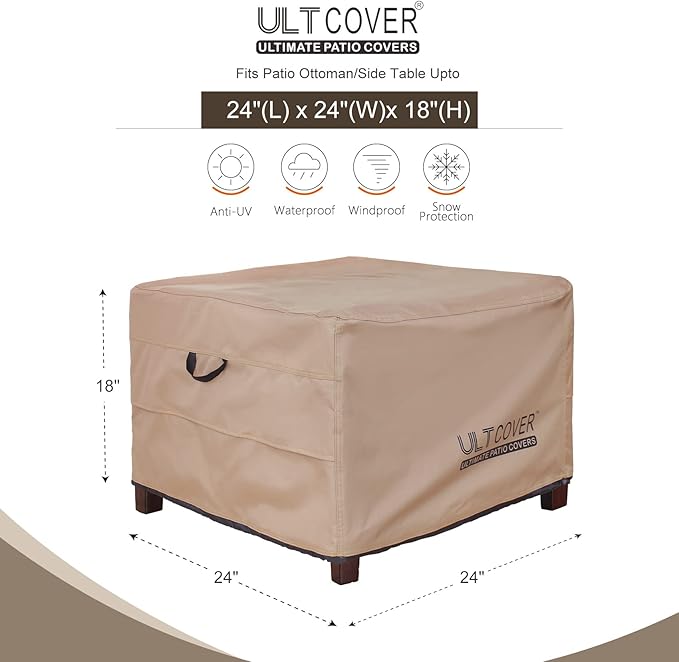 Waterproof Patio Ottoman Cover