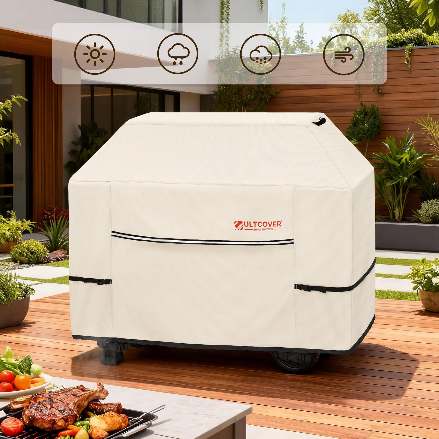 patio grill cover 600D beige