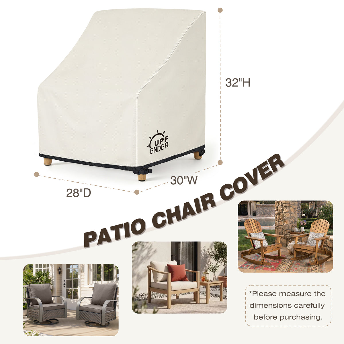 UPFENDER | 450D 2 Pack Outdoor Rocking Chair Covers