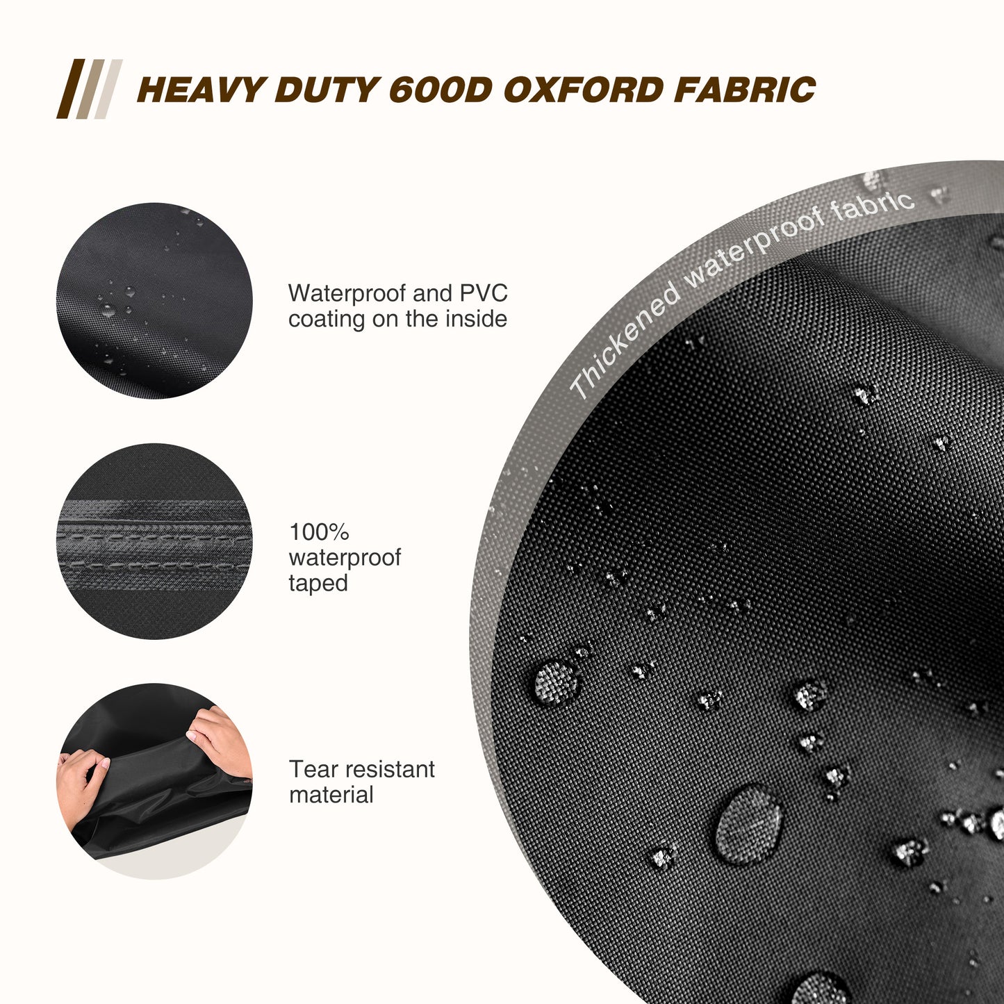 600D PVC Patio Chair Covers 2 pack