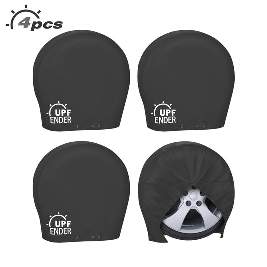 Four black wheel covers with 'UPF ENDER' branding black