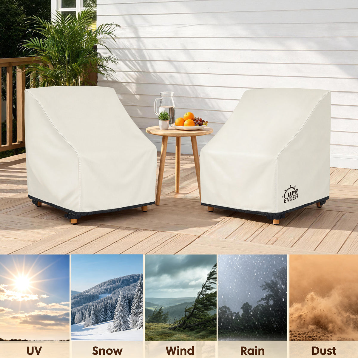 UPFENDER | 450D 2 Pack Outdoor Rocking Chair Covers