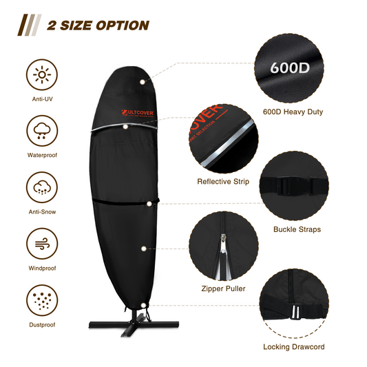600D waterproof patio umbrella cover heavy duty protection
