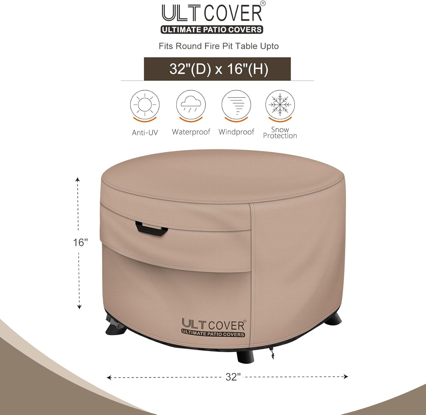 Patio Fire Pit Table Cover