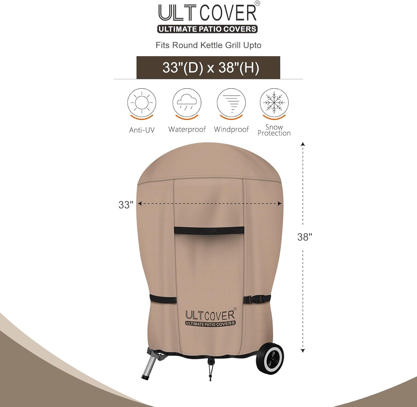 Outdoor Waterproof Charcoal Kettle Grill Cover